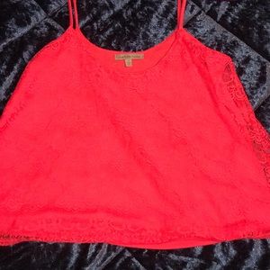 Coral Crochet Crop Top